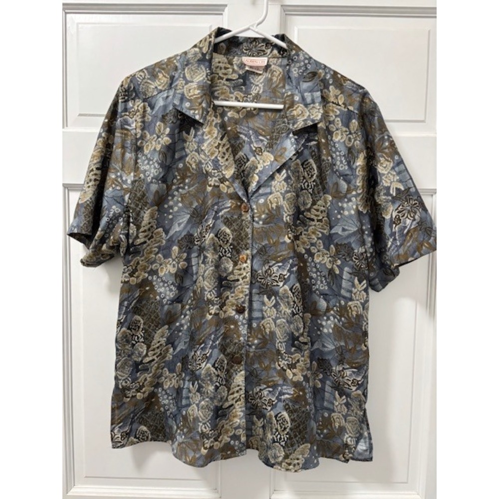 Lauren Lee Vintage Size 18 Hawaiian Colorful Button Blouse Shirt